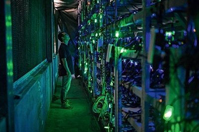 A professional mining farm showcasing rows of ASIC miners