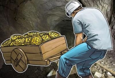 Large scale cryptocurrency mining farm with rows of miners