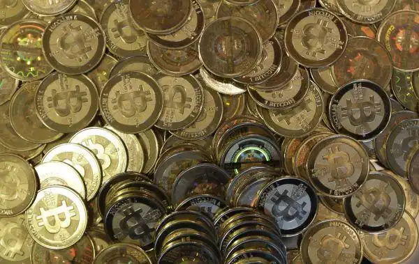 A modern mining farm with rows of powerful mining rigs operating efficiently.