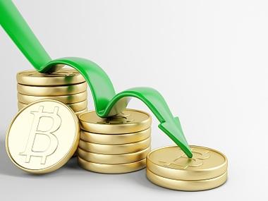 Close-up of a Bitcoin mining rig running at full capacity